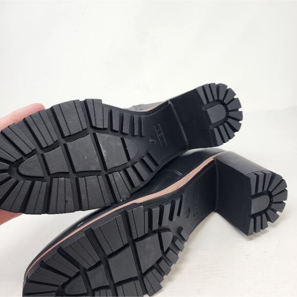 New Platform Lug Sole Ankle Boots Chunky Heel Round Chelsea Winter Boots Size 8 - Picture 8 of 11